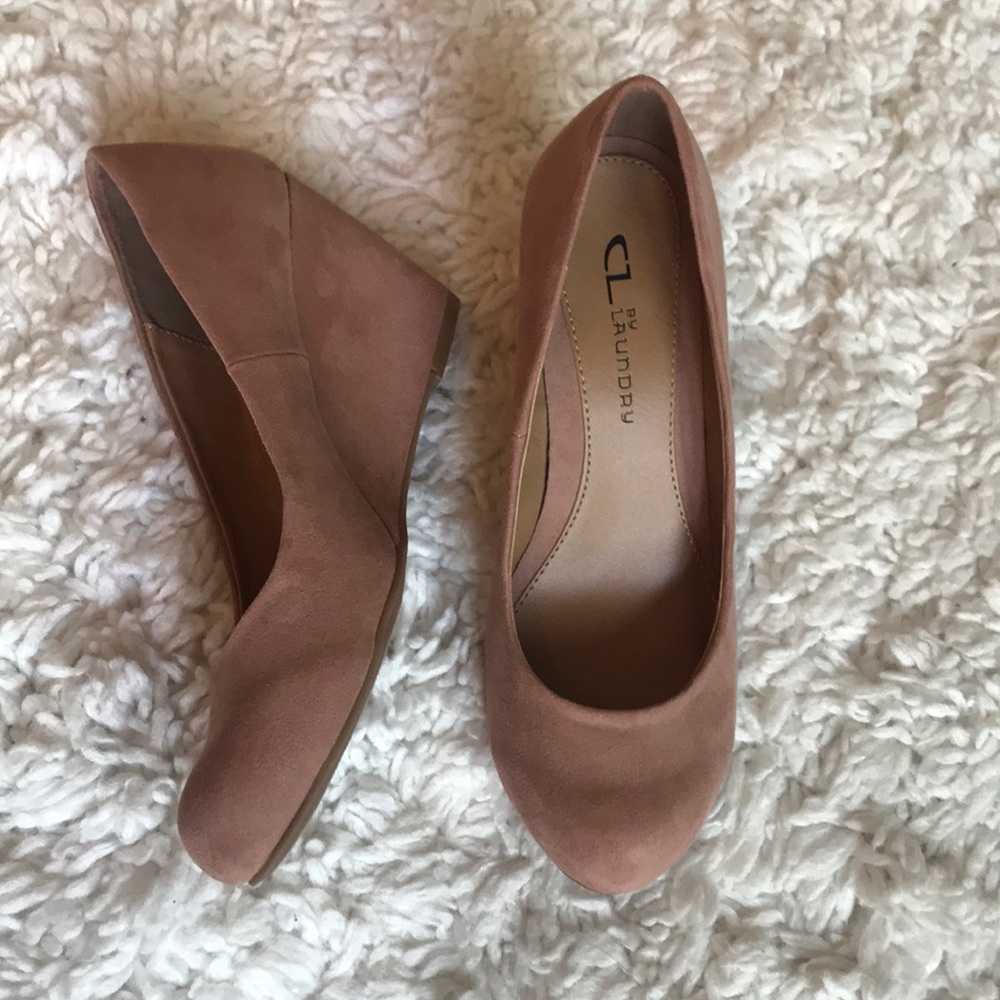 UNUSED wedge heels - dusty rose
